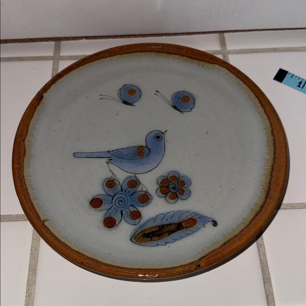 Ken Edwards Mexican TONALA POTTERY El Palomar 7.5” plate #10 🐈‍⬛